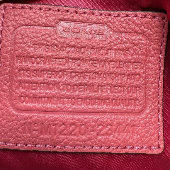 Coach M1220-23441 Poppy Rose Pink Pebbled Leather Handbag Tote - Picture 11 of 11